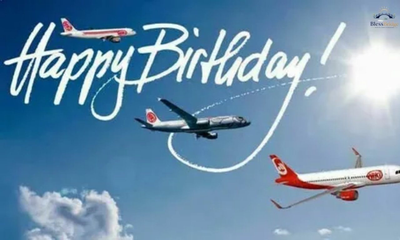 Happy Birthday to a Pilot with airplane and birthday cake